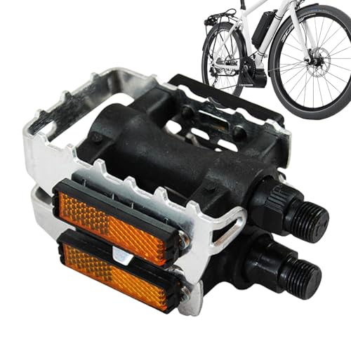 Virtcooy Racefietspedalen,Fietspedalen Mountainbike Mountainbike-pedalen Antislip fietspedalen van 9/16 inch, plat pedaal voor mountainbikes en racefietsen met lagers, lichtgewicht fietspedalen