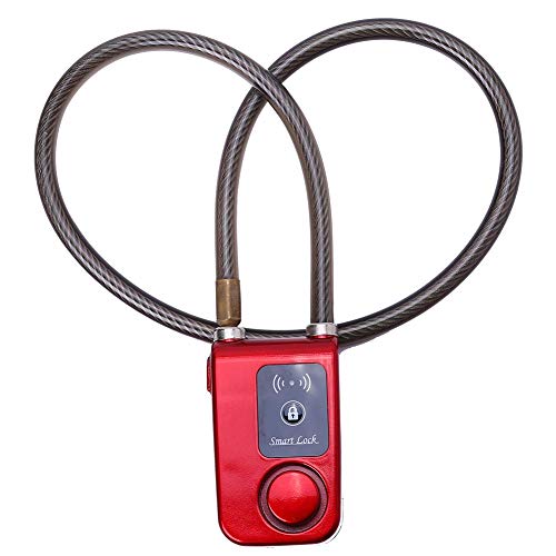 VGEBY1 Fietsslot met alarm, Smart Bluetooth fietsslot, fietsslot, kettingslot, anti-diefstal, alarm, telefoon-app-bediening, rood