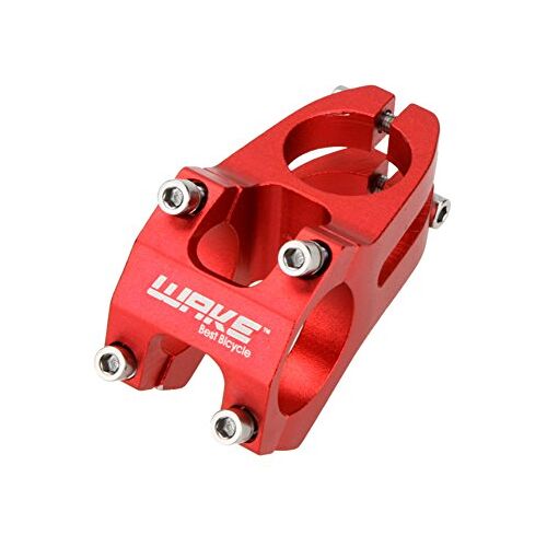 WAKE Fietsstuurpen, 31,8 × 45 mm, rood, MTB-fietsstuurpen, korte stuurpen voor de meeste fietsen, racefietsen, MTB, BMX, Fixie Gear, fietsen