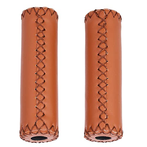 Alomejor 1 Paar Fietsstuur Grips Kleurrijke Kunstleer Fietsen Fiets Grips Voor Sport Rijden (Bruin)