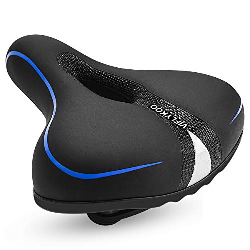 VIFLYKOO Fietszadel, comfortabel stadsfiets, racefiets, MTB-zadel met hoes, gel, schokabsorberend en traagschuim, ergonomisch fietszadel voor racefietsen, MTB/racefietsen, meeste fietsen