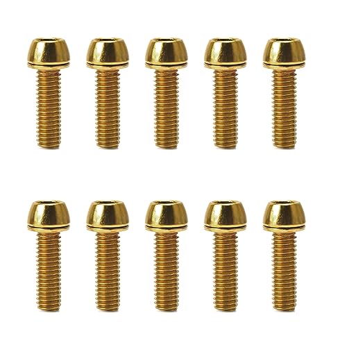 BAIRU 5x20mm/6x20mm Fiets Stuurpen Bouten Allen Taps Hoofd Staal Bouten Set Met Wasmachine Bike Bouten Voor Mountainbike Vouwen Fiets Stuurpen Bouten 5x20mm 6x20mm Staal Fiets Schijfremklauw Bouten Fiets