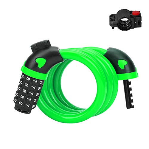 LEDDP Cyclus Slot Voor Fiets Kabel Fietsslot Combinatie Fiets Sloten Fietsslot Kabel Bike Wheel Lock Helm Sloten Voor Fietsen Helmen Sloten Voor Fiets green,freesize