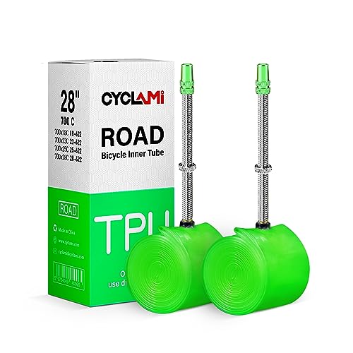 CYCLAMI 26 g 2-delige set fietsbanden voor racefiets 700 x 18/23/25/28/30/32c FV-ventiel 45 mm/60 mm/80 mm bij de levering 4 stuks TPU-fietsbandpatches