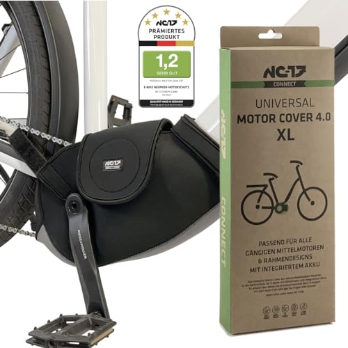 NC-17 Neopreen cover, motorbescherming, Connect E-bike motor beschermhoes 4,0 l   afdekking, motorhoes voor e-bikes met middenmotor en geïntegreerde accu   model 2023, zwart, L