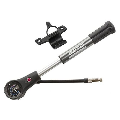 beto Dual Function 2-in-1 demperpomp, handpomp, fietspomp, luchtpomp, met manometer, 300 psi, 21 bar, AV, FV, autoventiel, Frans ventiel, van aluminium