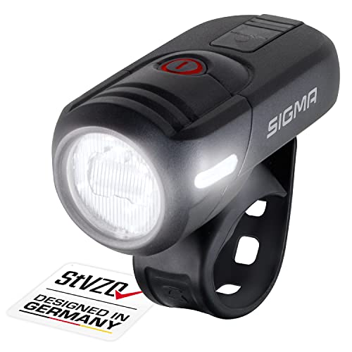 Sigma SPORT Aura 45   LED-fietsverlichting 45 lux   StVZO goedgekeurd, op batterijen werkend voorlicht