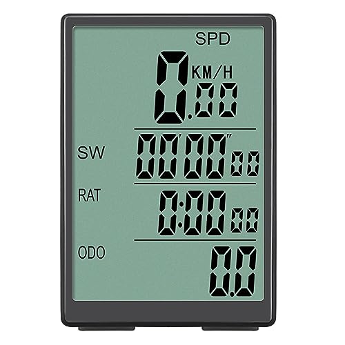 KOCAN Fietscomputer Draadloze fietscomputer Waterdichte snelheidsmeter met groene LCD-achtergrondverlichting