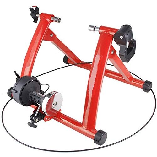 HJKLBGT Fiets Roller Trainer Fiets Roller Roller Trainer Racefiets Indoor Hometrainer Home Training 6-Speed Bike Trainer met magnetische weerstand, Road Trainer, Bike Trainer (rood)