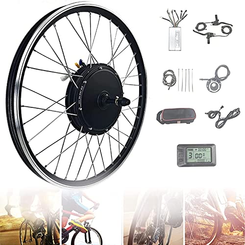 GLWDMA Ebike Ombouwset voor elektrische fiets 20"/24"/26"/27.5"/28"/29"/700c Achterwiel Elektrische Fiets Hub Motor Kit met Mountainbike Velg, 27.5"-36V/500W (29" 48V/350W)