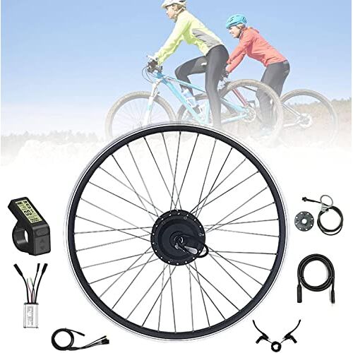 GLWDMA Ombouwset voor fiets Elett 20 inch / 24 inch / 26 inch / 27,5 inch / 28 inch / 29 inch / 700C, ombouwset voor fiets, Elett, 36 V/48 V, 350 W/500 W, motorborstel