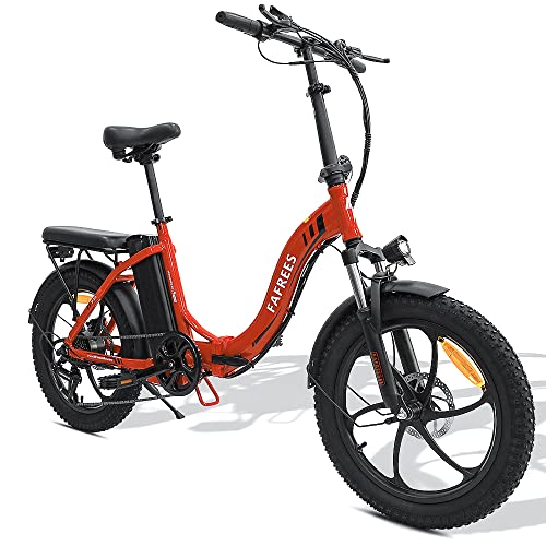 Fafrees [Officieel ]  F20 Elektrische fiets voor heren, 20 inch met 36 V/15 Ah accu, 250 W motor, stadsfiets voor heren, Shimano 7S elektrische fiets, max. 25 km/u e-bike 150 kg belasting (rood)