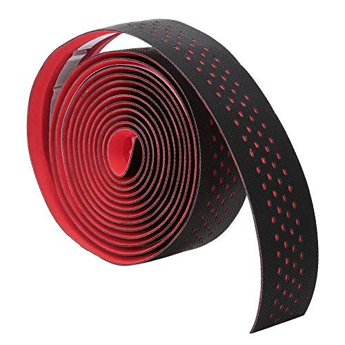 Duokon Fietsstuurlint, 2 stuks Anti-slip PU Racefiets Stuurlinten Zacht Ademend Mountain Fietsstuur Wrap(rood)