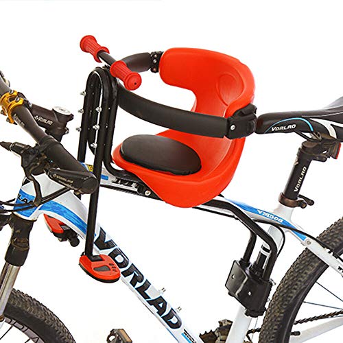 Qussse Kinderzitje fiets voor, kinderfietszitje gemonteerd mountainbike kinderfietszitje 30 kg fiets veiligheidskinderzitje houder baby fiets zitje & voetensteun