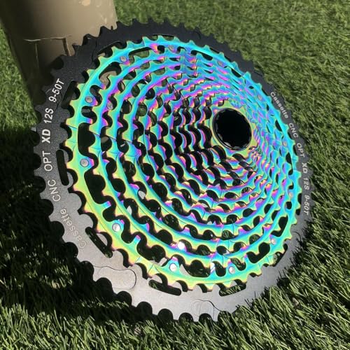 EALLEN Snelheidscassette, fiets vrijloop cassette ultieme fietscassette regenboog cassette ultralichte cassette kleurrijk (kleur: XD 12s 9 50T)