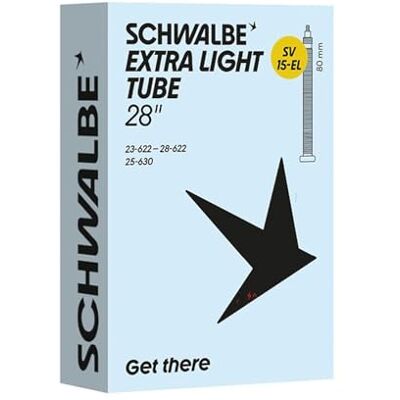 Schwalbe Fietsbinnenband SV15-EL EXTRA Light 23/28-622/630 IB Zwart 80 mm Schwalbe Fietsbinnenband SV15-EL EXTRA Light 23/28-622/630 IB Zwart 80 mm