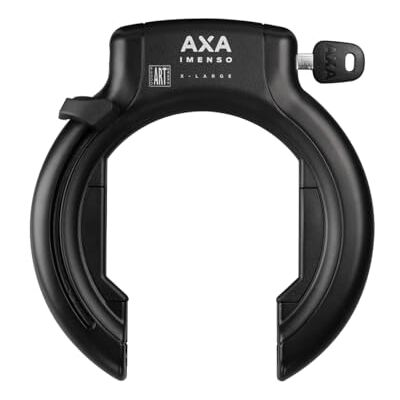AXA Imenso X Large frameslot, sleutel is niet afneembaar, brede opening 70 mm, veiligheidsniveau 12, combineerbaar met insteekketting, zwart AXA Imenso X Large frameslot, sleutel is niet afneembaar, brede opening 70 mm, veiligheidsniveau 12, combineerbaar met insteekketting, zwart