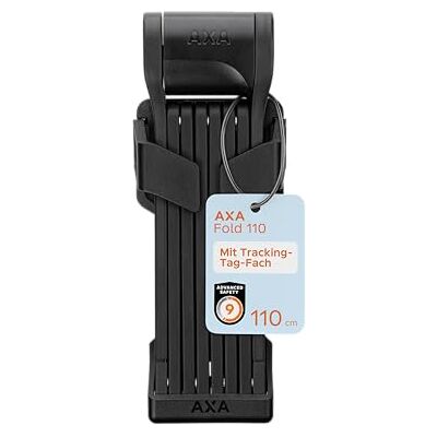 AXA Fold 110 Vouwslot – lengte 110 cm – veiligheidsniveau 9 – houder incl. vakje voor tracking-tag – met 2 sleutels AXA Fold 110 Vouwslot – lengte 110 cm – veiligheidsniveau 9 – houder incl. vakje voor tracking-tag – met 2 sleutels