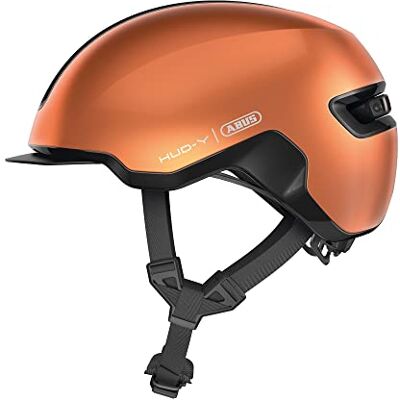 ABUS Urban-helm HUD-Y magnetisch, oplaadbaar LED-achterlicht & magneetsluiting coole fietshelm voor dagelijks gebruik voor mannen en vrouwen oranje, maat S ABUS Urban-helm HUD-Y magnetisch, oplaadbaar LED-achterlicht & magneetsluiting coole fietshelm voor dagelijks gebruik voor mannen en vrouwen oranje, maat S