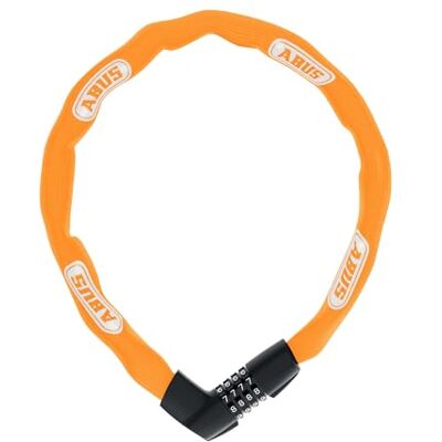 ABUS Tresor 1385 Kettingslot, cijferslot van gehard staal, 7 mm dikke vierkante ketting, veiligheidsniveau 7-110 cm, oranje ABUS Tresor 1385 Kettingslot, cijferslot van gehard staal, 7 mm dikke vierkante ketting, veiligheidsniveau 7-110 cm, oranje