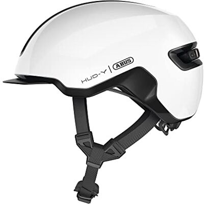 ABUS Urban-helm HUD-Y magnetisch, oplaadbaar LED-achterlicht & magneetsluiting coole fietshelm voor dagelijks gebruik voor mannen en vrouwen wit, maat S ABUS Urban-helm HUD-Y magnetisch, oplaadbaar LED-achterlicht & magneetsluiting coole fietshelm voor dagelijks gebruik voor mannen en vrouwen wit, maat S