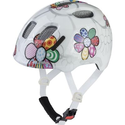 ALPINA XIMO 2 Flash – Lichtgewicht en veilige fietshelm voor kinderen met geïntegreerde LED white flower gloss 47-51 ALPINA XIMO 2 Flash – Lichtgewicht en veilige fietshelm voor kinderen met geïntegreerde LED white flower gloss 47-51