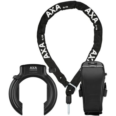 AXA Imsenso XL AZ + ULC 130 plug-in ketting + zadeltas, zwart, één maat AXA Imsenso XL AZ + ULC 130 plug-in ketting + zadeltas, zwart, één maat