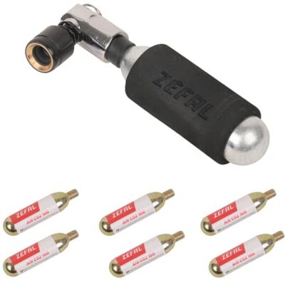 ZEFAL Set EZ Big Shot en 6 x CO2-cartridges 16 g – CO2-luchtpomp & 6 x CO2-schroefdraad universeel – pomp fiets CO2 MTB en straat – Presta, Schrader en Dunlop – compact, licht en snel ZEFAL Set EZ Big Shot en 6 x CO2-cartridges 16 g – CO2-luchtpomp & 6 x CO2-schroefdraad universeel – pomp fiets CO2 MTB en straat – Presta, Schrader en Dunlop – compact, licht en snel