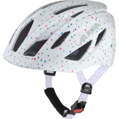 ALPINA PICO FLASH, white polka dots gloss, 50-55 cm, veilige fietshelm voor kinderen met geïntegreerd licht ALPINA PICO FLASH, white polka dots gloss, 50-55 cm, veilige fietshelm voor kinderen met geïntegreerd licht