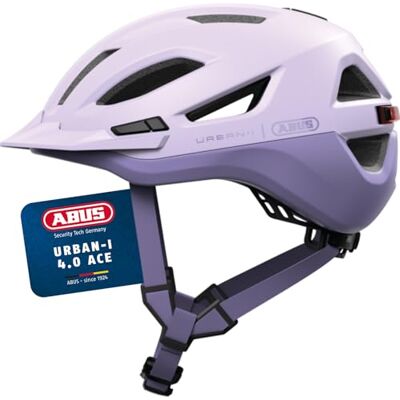 ABUS Urban-I 4.0 ACE city helm fietshelm met oplaadbaar achterlicht, 4 lichtstanden, piek, varkensstaartopening en magneetsluiting voor tieners, vrouwen en mannen maat S, paars ABUS Urban-I 4.0 ACE city helm fietshelm met oplaadbaar achterlicht, 4 lichtstanden, piek, varkensstaartopening en magneetsluiting voor tieners, vrouwen en mannen maat S, paars
