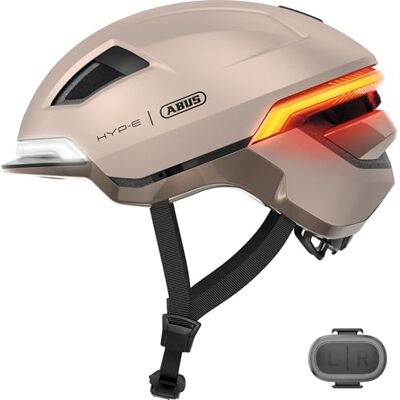 ABUS HYP-E Fietshelm met voorlicht, achterlicht en knipperlicht, ook geschikt voor e-bikes en S-pedelecs, voor jongeren en volwassenen, maat L, beige ABUS HYP-E Fietshelm met voorlicht, achterlicht en knipperlicht, ook geschikt voor e-bikes en S-pedelecs, voor jongeren en volwassenen, maat L, beige