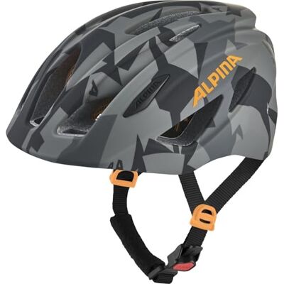 ALPINA PICO FLASH, black-camo orange gloss, 50-55 cm, veilige fietshelm voor kinderen met geïntegreerd licht ALPINA PICO FLASH, black-camo orange gloss, 50-55 cm, veilige fietshelm voor kinderen met geïntegreerd licht
