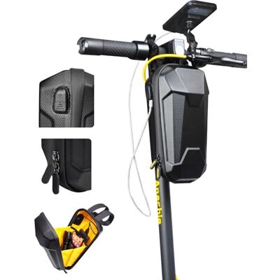 SYNAGY Opbergtas voor elektrische step, stuur met USB-oplaadpoort, voortas voor Ninebot/Hiboy/Okai E-scooter accessoires, waterdichte flexibele draagtas met harde schaal SYNAGY Opbergtas voor elektrische step, stuur met USB-oplaadpoort, voortas voor Ninebot/Hiboy/Okai E-scooter accessoires, waterdichte flexibele draagtas met harde schaal