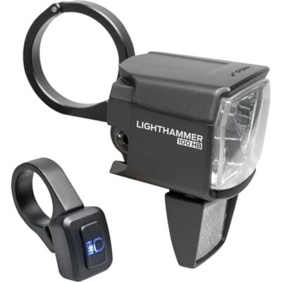 Trelock LS 890-HB Lighthammer 100 Lux E-bike 12V fietslamp – inclusief grootlichtschakelaar en stuurhouders – StVZO goedgekeurd Trelock LS 890-HB Lighthammer 100 Lux E-bike 12V fietslamp – inclusief grootlichtschakelaar en stuurhouders – StVZO goedgekeurd