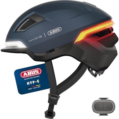 ABUS HYP-E fietshelm helm met voorlicht, achterlicht en indicatielampje ook geschikt voor fietsen op e-bikes en S-pedelecs voor tieners en volwassenen maat S, blauw ABUS HYP-E fietshelm helm met voorlicht, achterlicht en indicatielampje ook geschikt voor fietsen op e-bikes en S-pedelecs voor tieners en volwassenen maat S, blauw