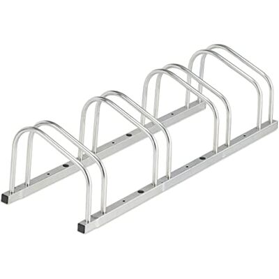 Relaxdays fietsenrek grond, voor 4 fietsen, stadsfiets, mtb, staal, garage, schuur, buiten, fietsenstandaard, zilver Relaxdays fietsenrek grond, voor 4 fietsen, stadsfiets, mtb, staal, garage, schuur, buiten, fietsenstandaard, zilver