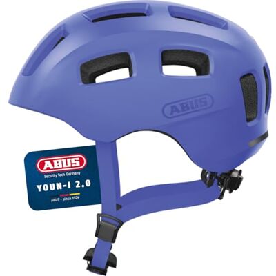 ABUS Youn-I 2.0 fietshelm met licht voor kinderen, tieners en jonge volwassenen voor meisjes en jongens mono blauw, maat S ABUS Youn-I 2.0 fietshelm met licht voor kinderen, tieners en jonge volwassenen voor meisjes en jongens mono blauw, maat S