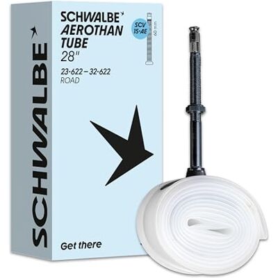 Schwalbe Aerothan binnenband, fietsbinnenband voor urban, MTB, race en touring fietsen, fietsbinnenband van TPU, Made in Germany Schwalbe Aerothan binnenband, fietsbinnenband voor urban, MTB, race en touring fietsen, fietsbinnenband van TPU, Made in Germany