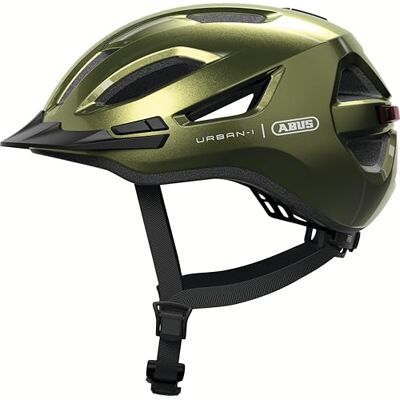 ABUS Urban-I 4.0 city helm fietshelm met oplaadbaar achterlicht, 2 lichtstanden, piek, varkensstaartopening en magneetsluiting voor tieners, vrouwen en mannen maat S, groen ABUS Urban-I 4.0 city helm fietshelm met oplaadbaar achterlicht, 2 lichtstanden, piek, varkensstaartopening en magneetsluiting voor tieners, vrouwen en mannen maat S, groen