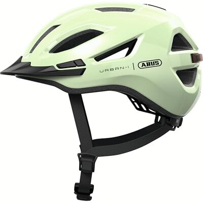 ABUS Urban-I 4.0 city helm fietshelm met oplaadbaar achterlicht, 2 lichtstanden, piek, varkensstaartopening en magneetsluiting voor tieners, vrouwen en mannen maat S, groen ABUS Urban-I 4.0 city helm fietshelm met oplaadbaar achterlicht, 2 lichtstanden, piek, varkensstaartopening en magneetsluiting voor tieners, vrouwen en mannen maat S, groen