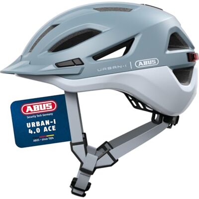 ABUS Urban-I 4.0 ACE city helm fietshelm met oplaadbaar achterlicht, 4 lichtstanden, piek, varkensstaartopening en magneetsluiting voor tieners, vrouwen en mannen maat S, blauw ABUS Urban-I 4.0 ACE city helm fietshelm met oplaadbaar achterlicht, 4 lichtstanden, piek, varkensstaartopening en magneetsluiting voor tieners, vrouwen en mannen maat S, blauw