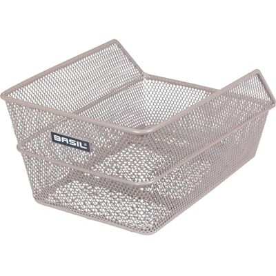 Basil Cento S Fietsmand, nude metallic, vaste montage incl. bevestigingsmateriaal, weerbestendig, 11 liter volume, ideaal voor boodschappen en dagelijkse ritten Basil Cento S Fietsmand, nude metallic, vaste montage incl. bevestigingsmateriaal, weerbestendig, 11 liter volume, ideaal voor boodschappen en dagelijkse ritten