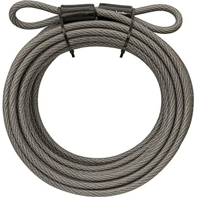 Master Lock Steel Bike Lock Cable, 30 ft. Long x 3/8 in. Diameter Vinyl Coated Cable with Looped Ends, 70DCC Master Lock Steel Bike Lock Cable, 30 ft. Long x 3/8 in. Diameter Vinyl Coated Cable with Looped Ends, 70DCC