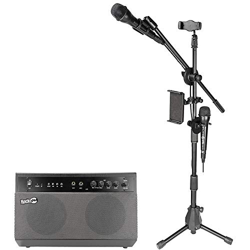 RockJam RJKSK-BK Premium Performer 100 watt Bluetooth Karaoke Machine & PA Systeem met Twee Karaoke Microfoons