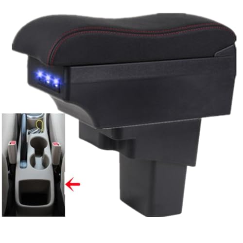 HEJIAL Armsteundoos Accent RB Solaris Autoarmsteun Opbergdoos Interieur met USB (A3 witte lijn Geen USB) Voor Hyundai,Voor SOLARIS,Voor Hyundai,Voor Accent RB,Voor Solaris 2010-2016