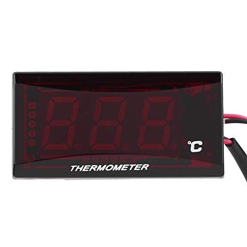 Nannigr Motorfiets Digitale Thermometer, Temperatuurmeter, Universele Motorfiets Digitale Thermometer Water Temp Temperatuurmeter Meter voor Racing Scooter Motorfiets (0-120¡æ)(Rode achtergrondverlichting)