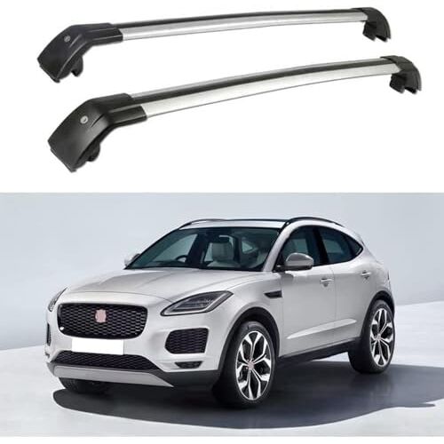 THOMIX 2 Stück Dakdragerdwarsdragers voor Jaguar E-Pace SUV 2018+, Aluminium Dakdragerdwarsdrager, Bagagedrager, Autorelingdrager Dakdrager, Auto Accessoires