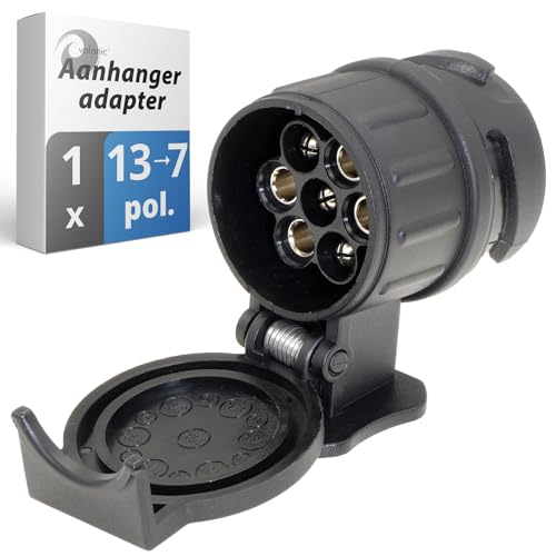 valonic aanhanger adapter 13 naar 7 polig, zwart auto naar aanhanger, adapter voor auto, auto en vrachtwagen kort, aanhangwagenkoppeling, adapterstuk