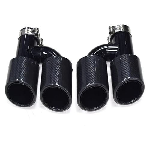 GXSAI Uitlaat staartpijp Tip 60mm Uitlaat Voor A4 A5 A6 A7 U & P Naar S4 S5 S6 S7 Staart Keel Pijp Uitlaat 2 Stks/set Dual Out Rvs Auto Achter Pijp Zwart (Color : Black C)