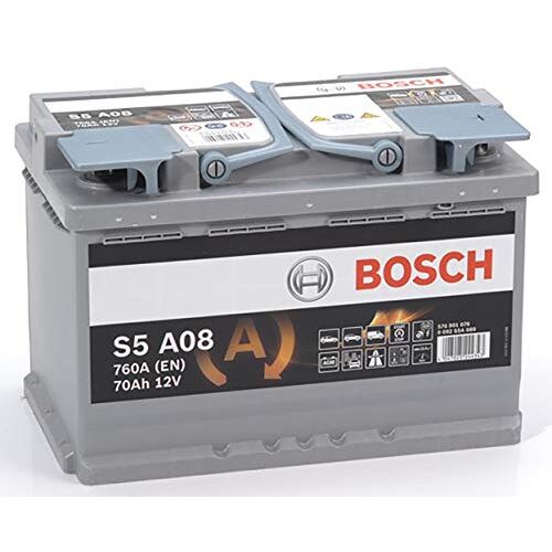 Bosch S5A08 Autoaccu, 70 A/u, 760 A, AGM-technologie, aangepast voor voertuigen met start/stopsysteem, 278 x 175 x 190 mm